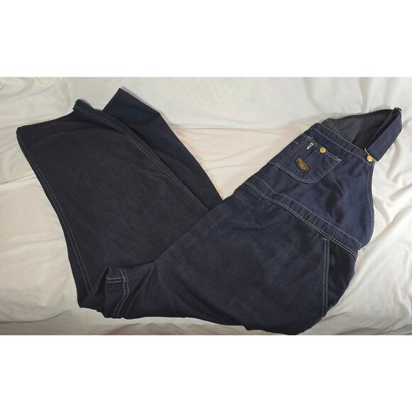 Vintage Sears Tradewear Tri-Blend Men's Overalls 54" x 30" Dark Denim VG+ - Picture 1 of 16